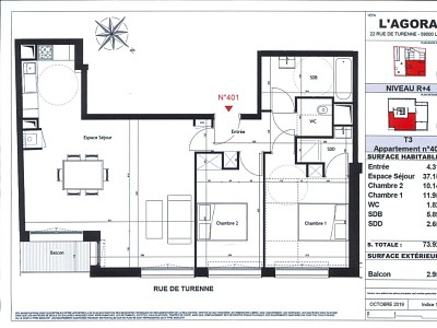 APPARTEMENT T3 NEUF - LILLE VAUBAN - 73 m2 - 395890 €